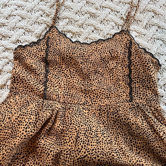 Urban Outfitters Tiered Sleeveless Sundress Mini Dress Animal Print Leopard XS - Picture 4 of 16